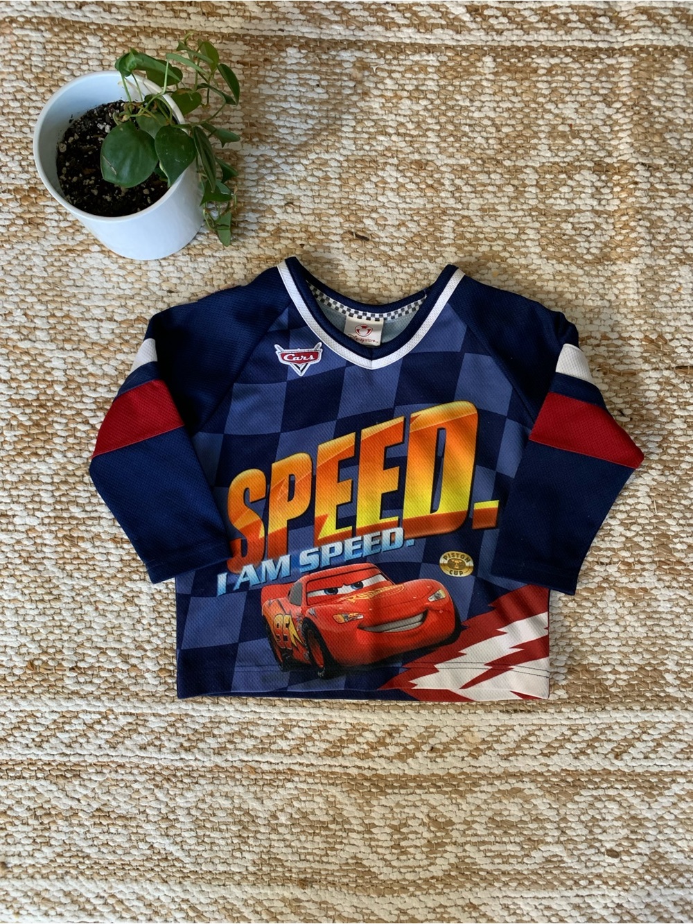 Vintage Disney Cars hockey jersey